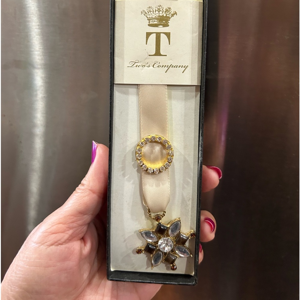 Two's Company Book Club Royale Austrian Crystal  Ribbon Bookmark
